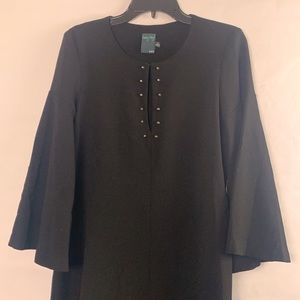 Gabby Skye Black Sheath Dress with Bell Sleeves size 8